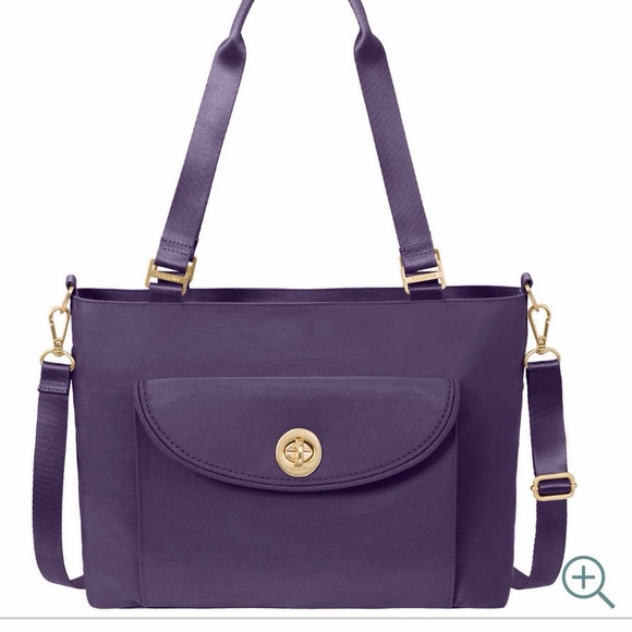 NWT Baggallini La Paz Tote in Gray with Goldtone Accents - Picture 11 of 13